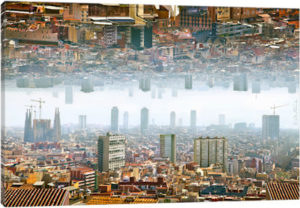 Barcelona Double Landscape - Canvas Print