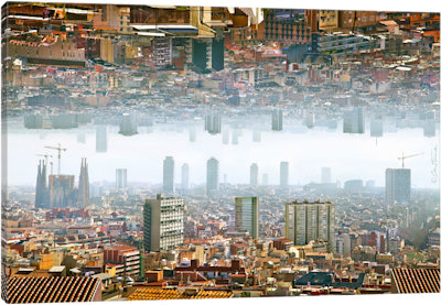 Barcelona Double Landscape - Canvas Print