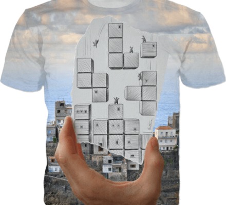 City Tetris Game - Pencil Vs Camera - T-shirts and Clothes - Ben Heine Art