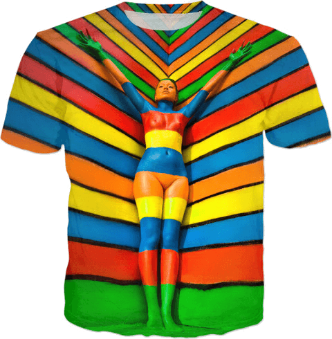 Multicolor Hand Painted Body Painting - T-shirts and Clothes Art by Ben Heine