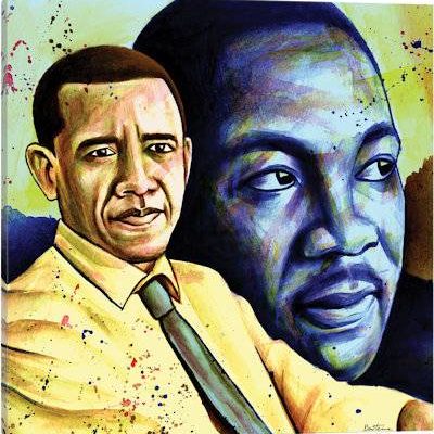 Obama And L. King - Canvas Print