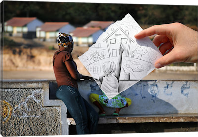 Pencil vs. Camera 3 AOC - Home - Canvas Print