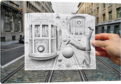 Pencil vs. Camera 35 - This is Not Gravity - Canvas Print