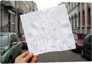 Pencil vs. Camera 47 - Daft Punk - Canvas Print