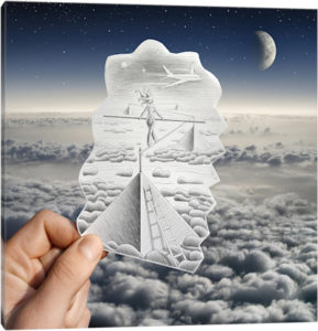 Pencil vs. Camera 52 - Tightrope Walker - Canvas Print