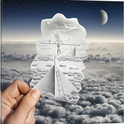 Pencil vs. Camera 52 - Tightrope Walker - Canvas Print