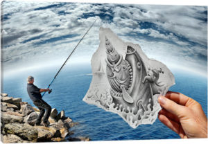 Pencil vs. Camera 59 - Shark - Canvas Print