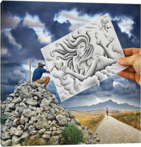 Pencil vs. Camera - 61 - Goddess - Canvas Print