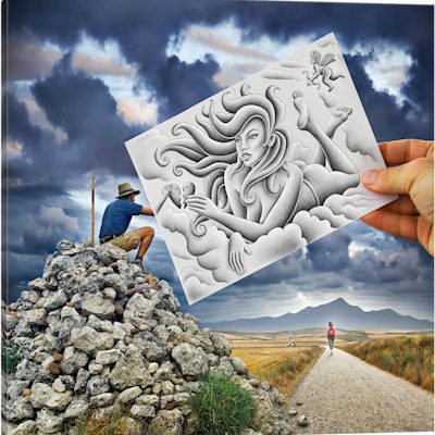 Pencil vs. Camera - 61 - Goddess - Canvas Print