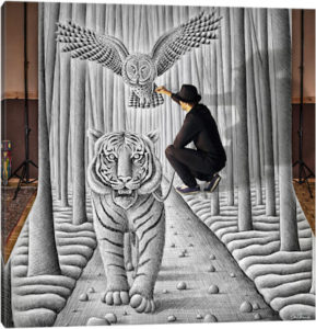 Pencil vs. Camera 74 (In The Making) - Canvas Print