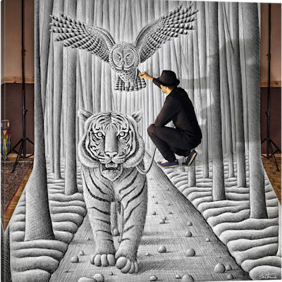 Pencil vs. Camera 74 (In The Making) - Canvas Print