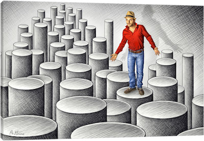 Pencil vs. Camera - 75 - Cylinders - Canvas Print