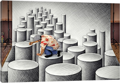 Pencil vs. Camera 75 (In The Making) - Canvas Print