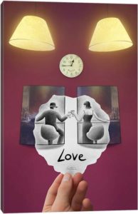 Pencil vs. Camera - Love - Canvas Print