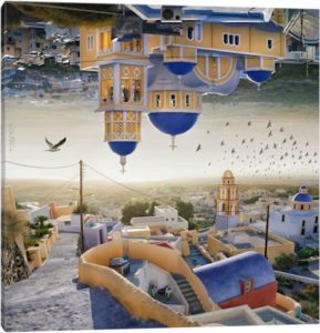 Santorini - Double Landscape - Canvas Print