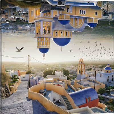 Santorini - Double Landscape - Canvas Print