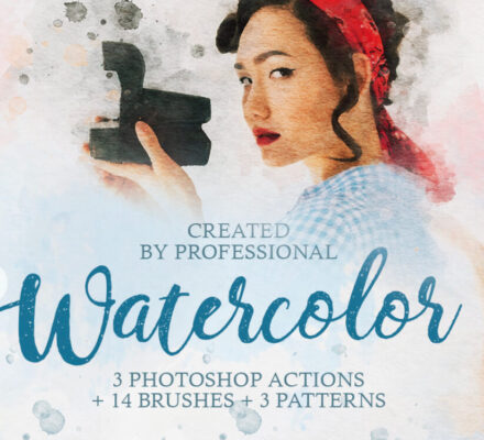 Watercolor photoshop actions and brushes - effects plugins - ben heine - fix the photo