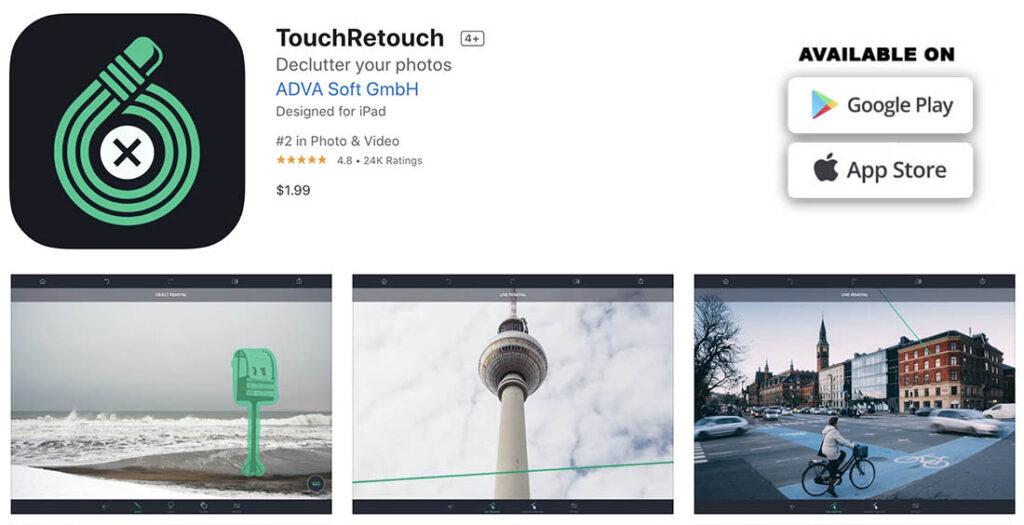 touchretouch app youtube