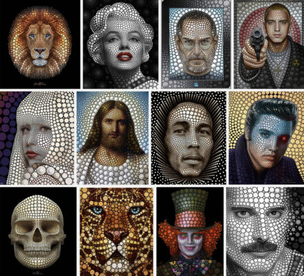 Digital Circlism Art Prints 3D Effects Ben Heine Art