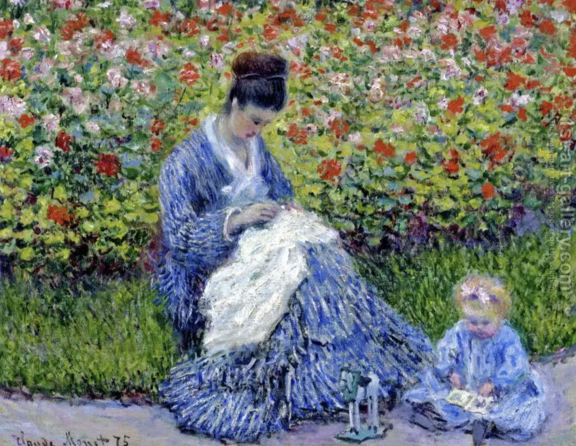 famous paintings of women with flowers