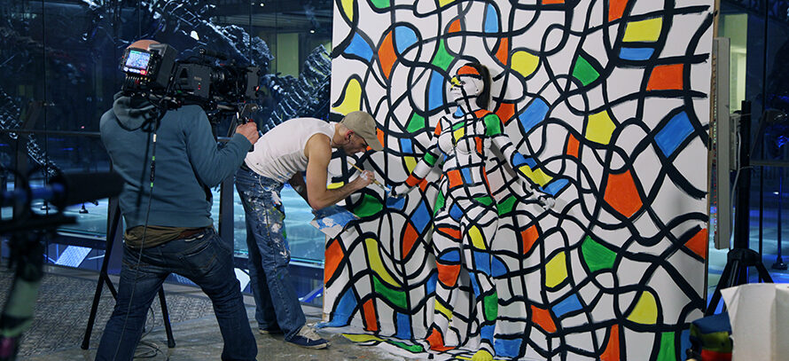 Live Art Performance by Ben Heine Flesh and Acrylic